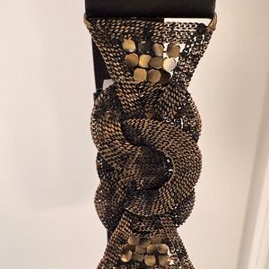 BCBGMaxAzria Gold and Black Braided Belt